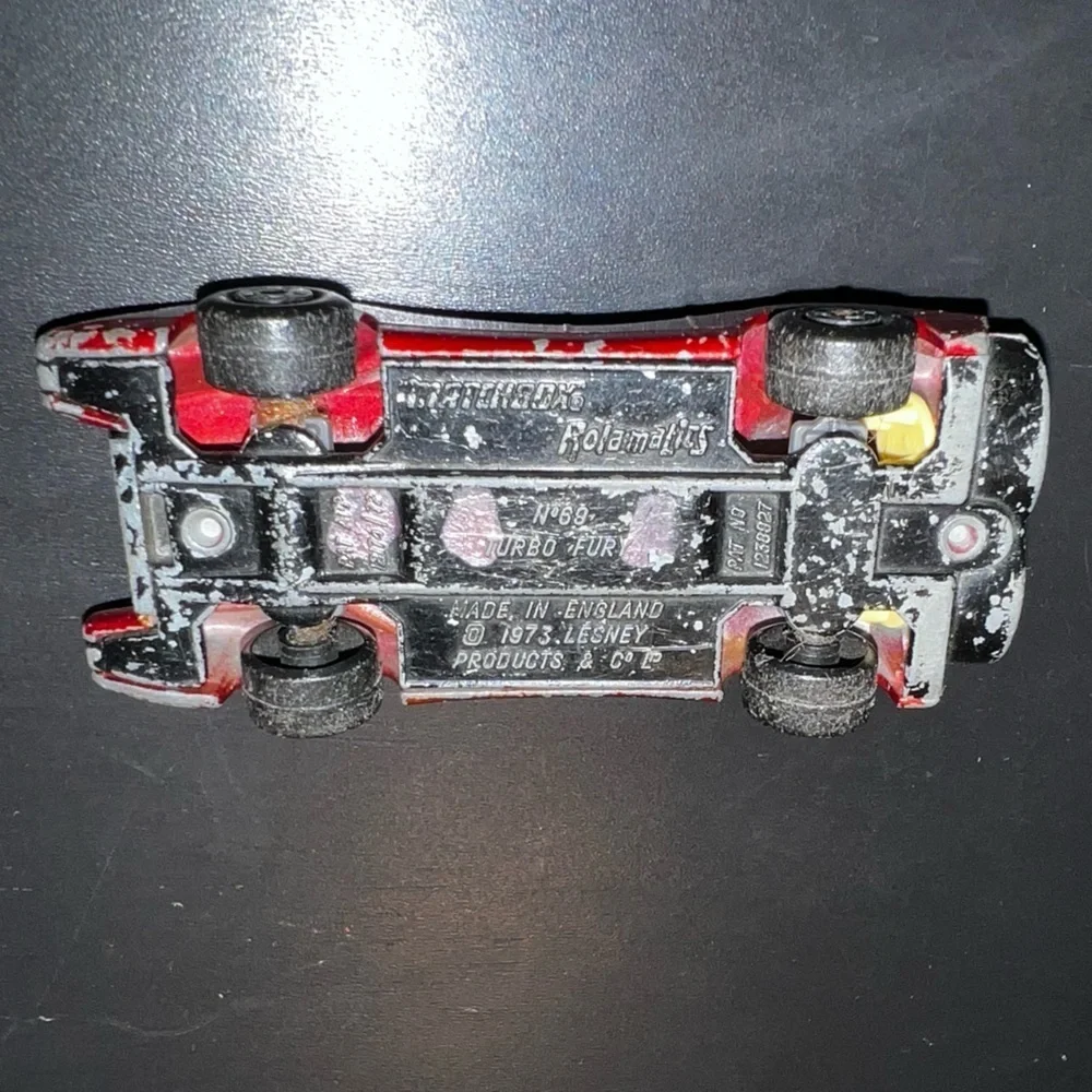 Vintage 1973 Matchbox Rolamatics No. 69 Turbo Fury Red w/ Driver Diecast Car